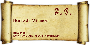 Hersch Vilmos névjegykártya